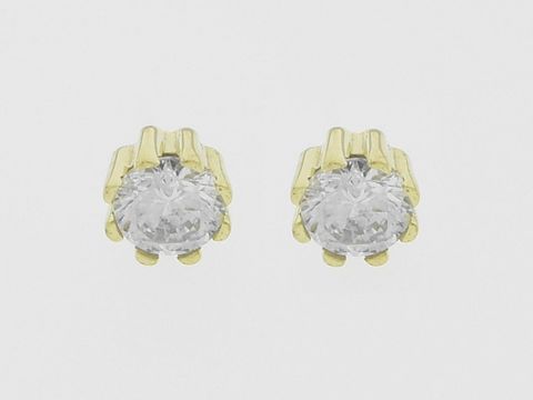 Ohrringe Gold 333 - Rund - bezaubernd - Stecker - Zirkonia von Juwelier Harnisch. Stilvolle Ohrringe mit funkelnden Zirkonia-Steinen, perfekt für jeden Anlass.