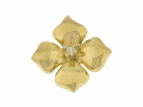 47838-0 Wunderschöner Blumenanhänger aus 333 Gold mit Diamanten, ca. 1,3 cm, vom Juwelier Harnisch, ideal für elegante Akzente.