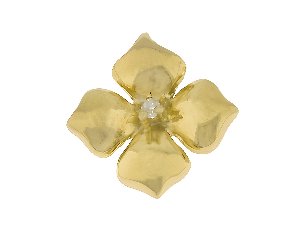 Wunderschöner Blumenanhänger aus 333 Gold mit Diamanten, ca. 1,3 cm, vom Juwelier Harnisch, ideal für elegante Akzente.