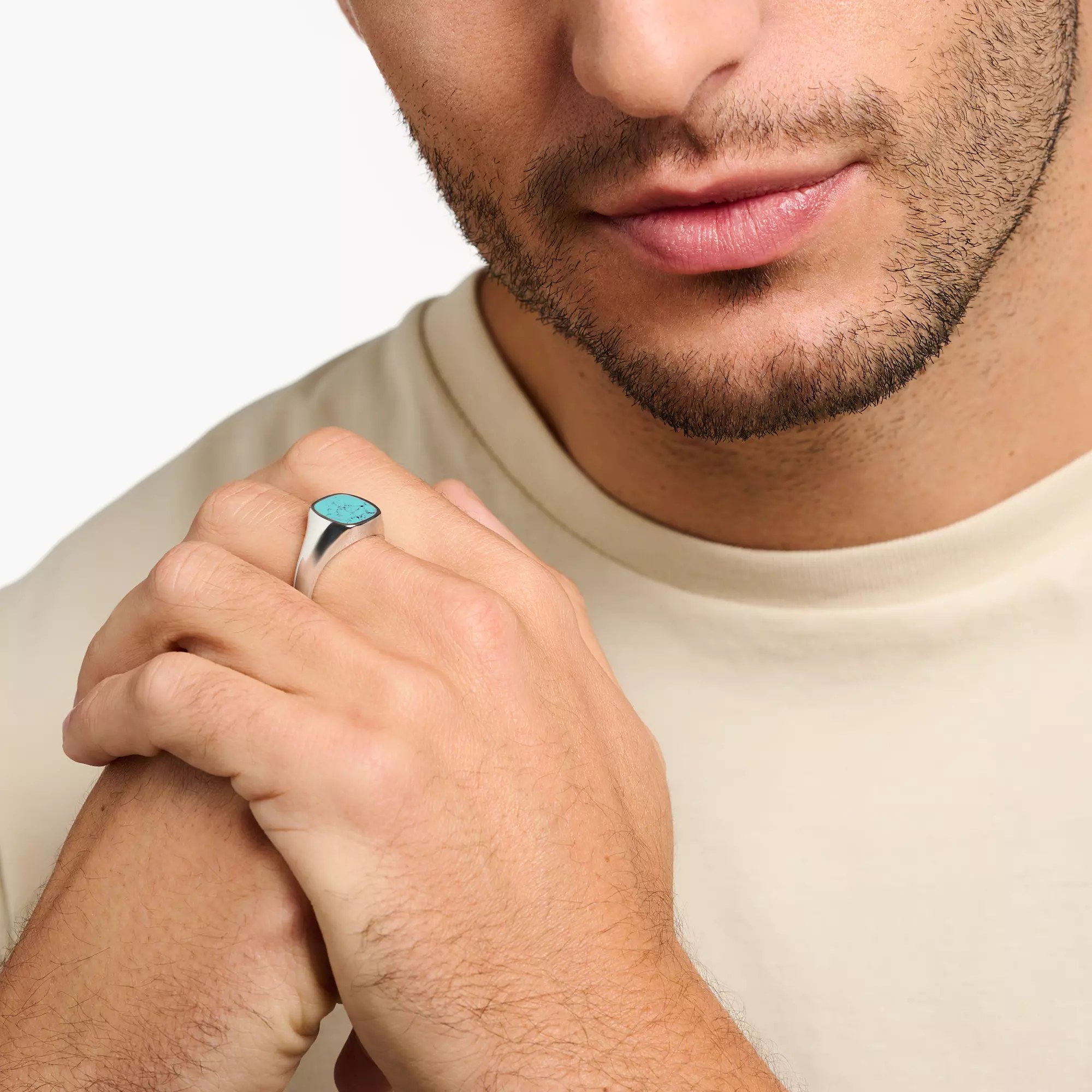 Thomas Sabo Ring Sterling Silber - imit. Türkis – Ansicht 2