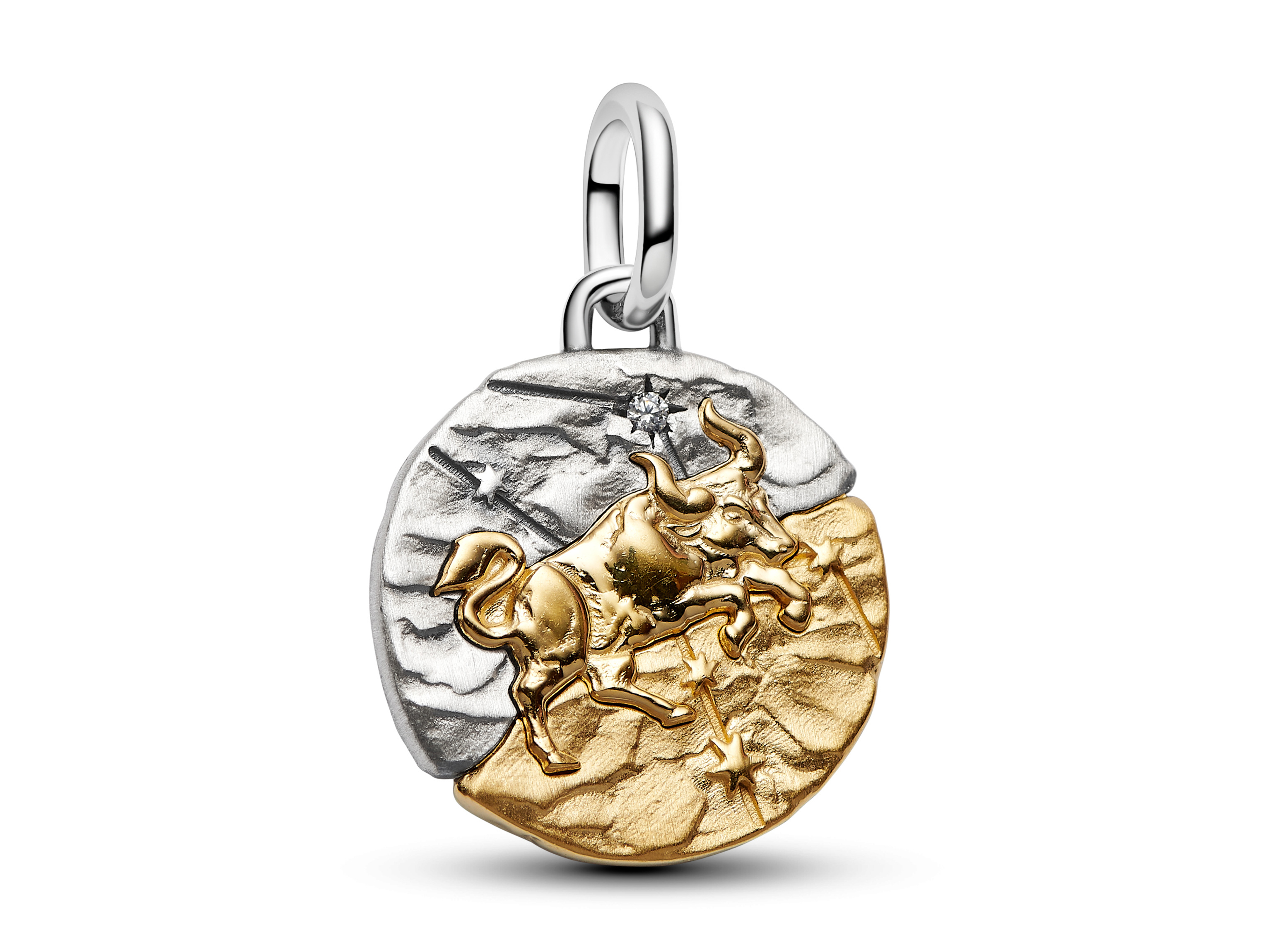 Pandora ME 764986C01 - Sternzeichen Stier  - Charm - Sterling Silber & Gelbgold Vergoldung - 16 mm