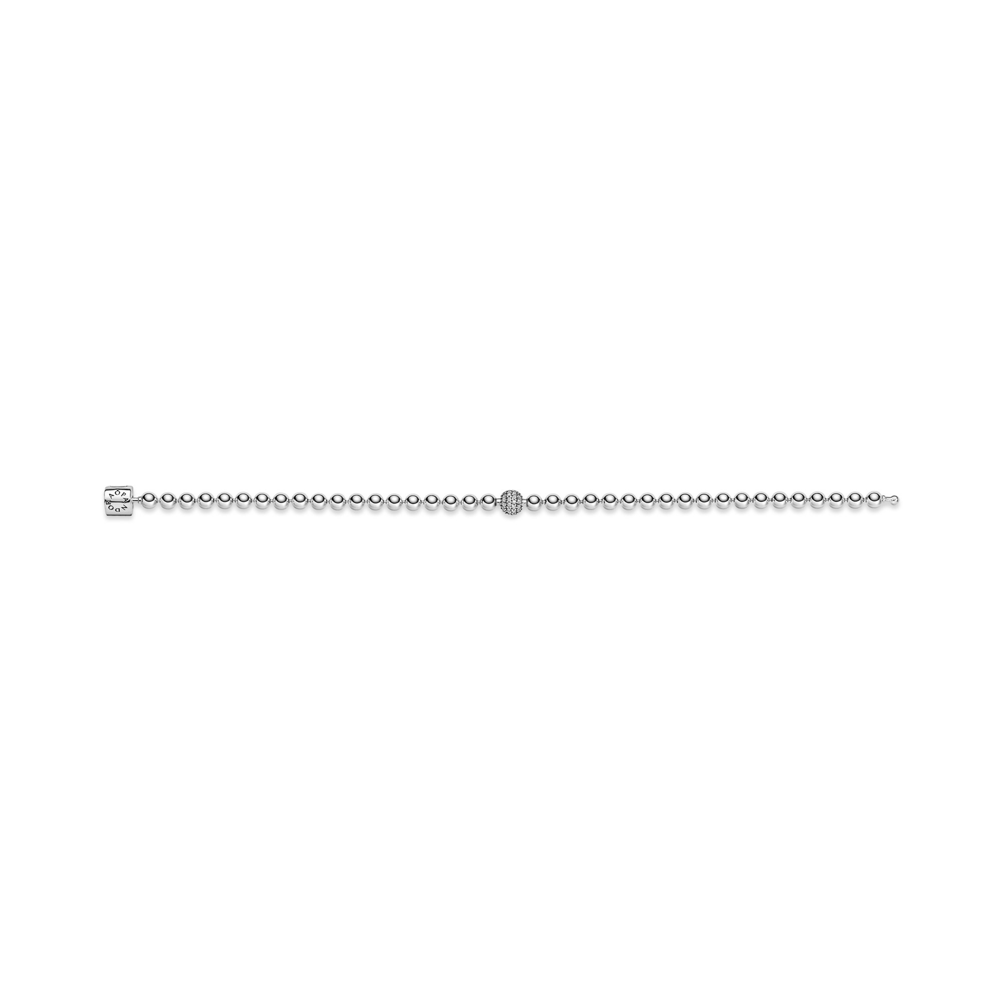 Pandora Beaded - Sterling Silber Armband mit Perlen + Zirkonia – Ansicht 2