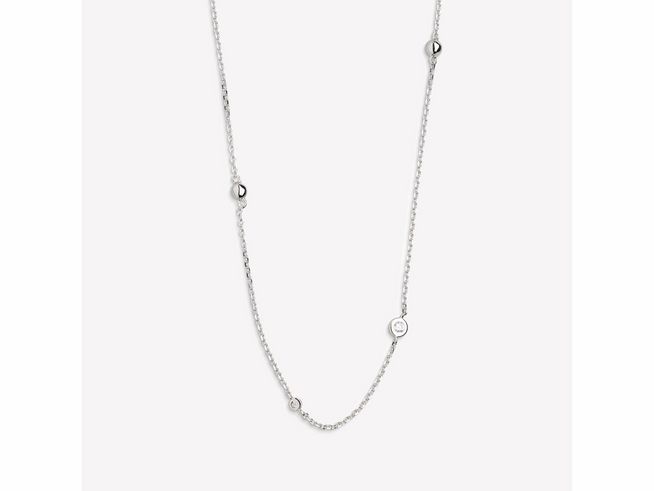 27001129-0 Xenox Sterling Silber Kette XS3829 in der Länge 40-45 cm aus hochwertigem ZARGE SILBER mit einer eleganten Karreekette und dezenten designten Halterungen.