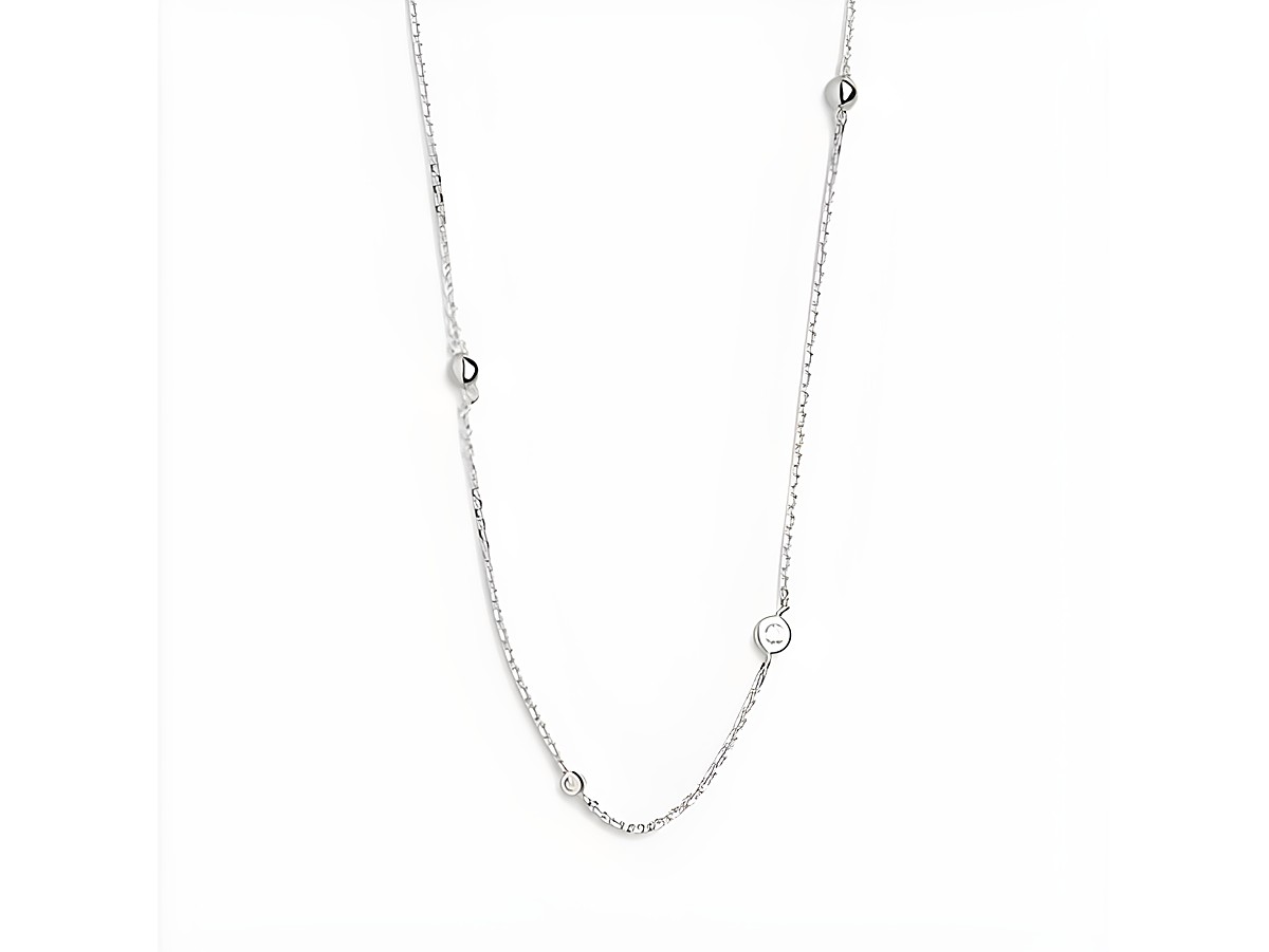 Xenox Sterling Silber Kette XS3829 in der Länge 40-45 cm aus hochwertigem ZARGE SILBER mit einer eleganten Karreekette und dezenten designten Halterungen.