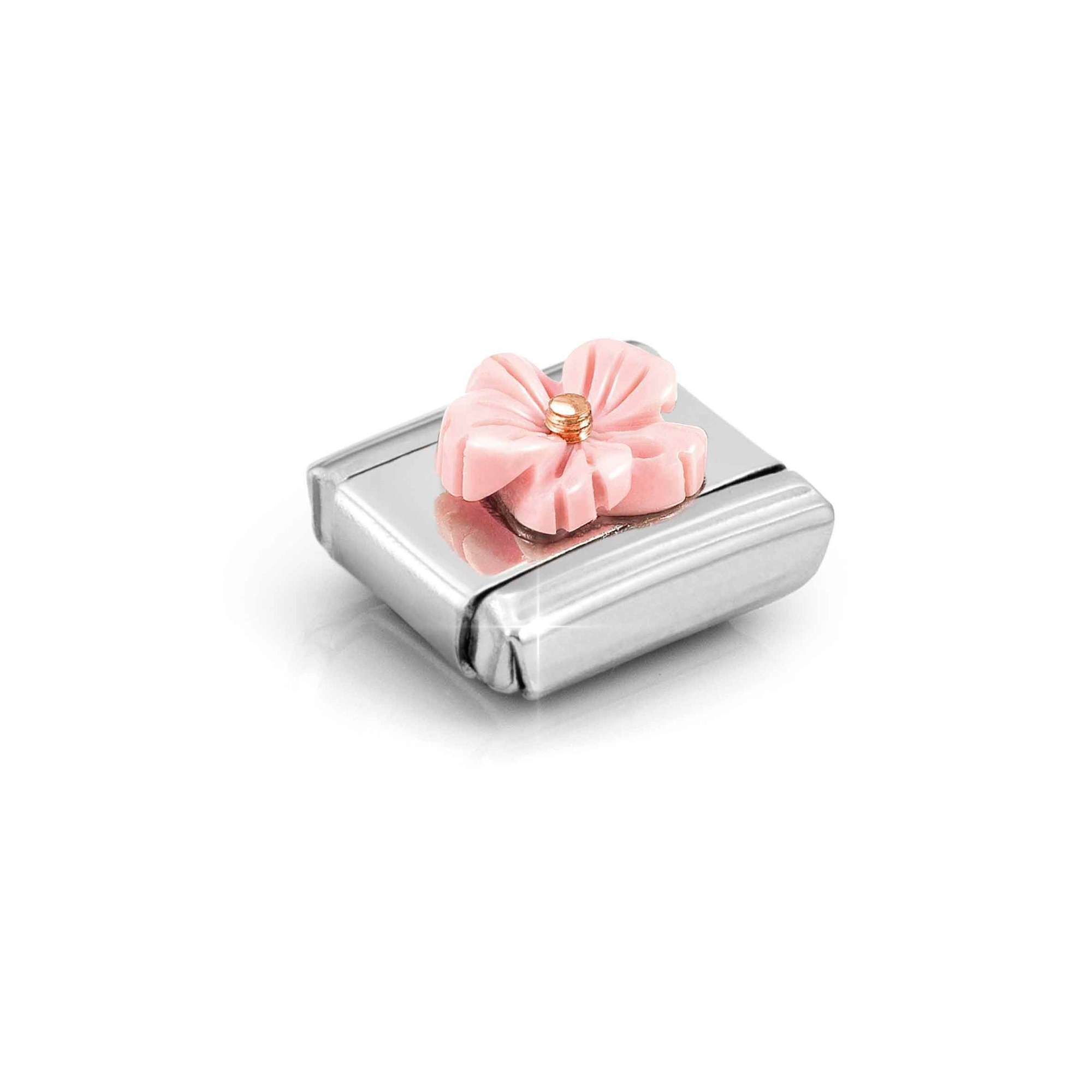 Nomination Composable Classic Charm Blume Koralle rosa - Edelstahl, Roségold – Ansicht 4