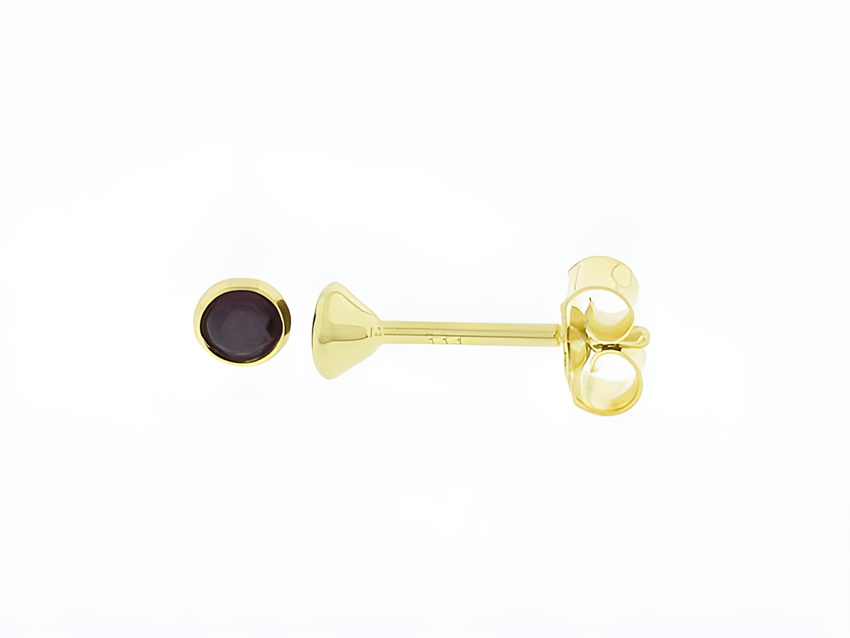 Gold Ohrringe mit Granat im Kelchdesign, 333 Gold, charmant, Stecker 3,3mm, Hersteller: Juwelier Harnisch.