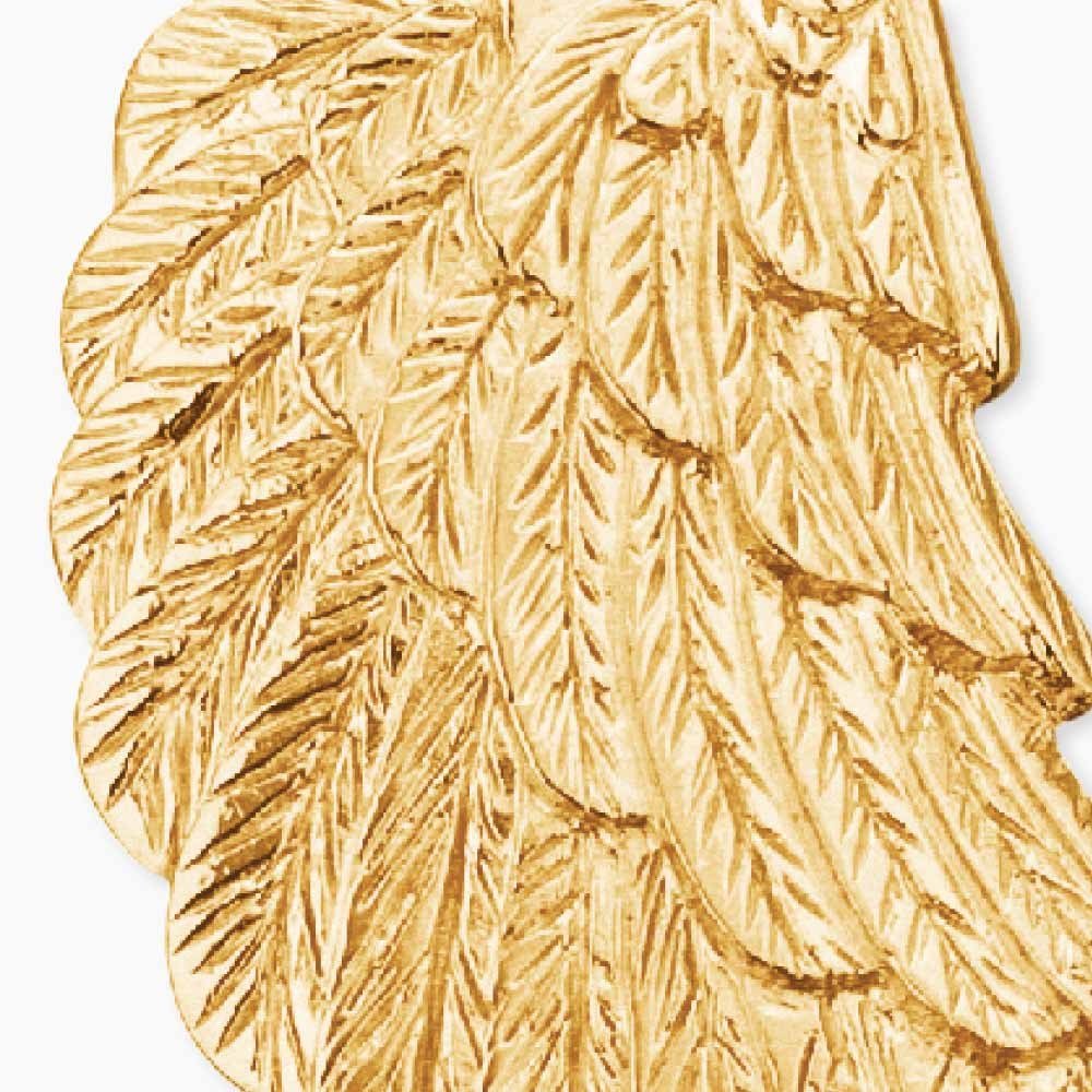 Engelsrufer FLÜGEL Anhänger - Gelbgold vergoldet auf Silber - 2,5 cm – Ansicht 4