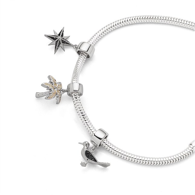 DUR Charm Kompassrose Lavasand - Sterling Silber - Lavasand – Ansicht 2