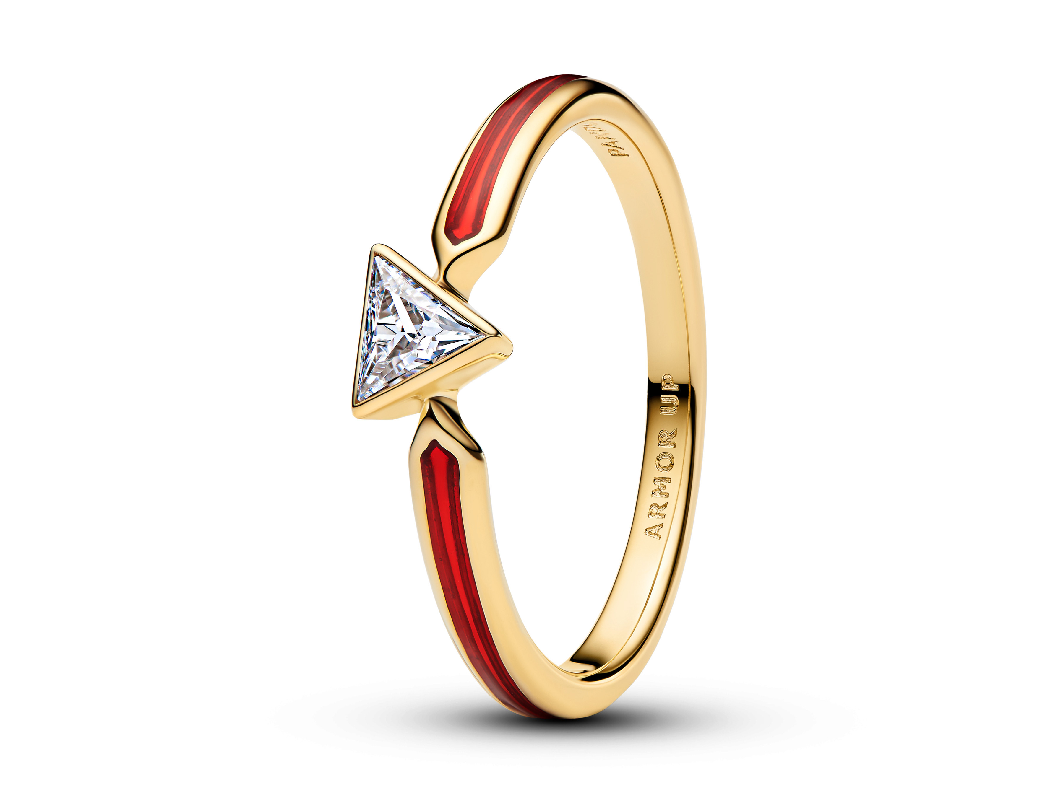 Pandora 164211C01-60 - Marvel Iron Man Ring - Gelbgold Vergoldung - Emaille Zirkonia Rot - Gr. 60