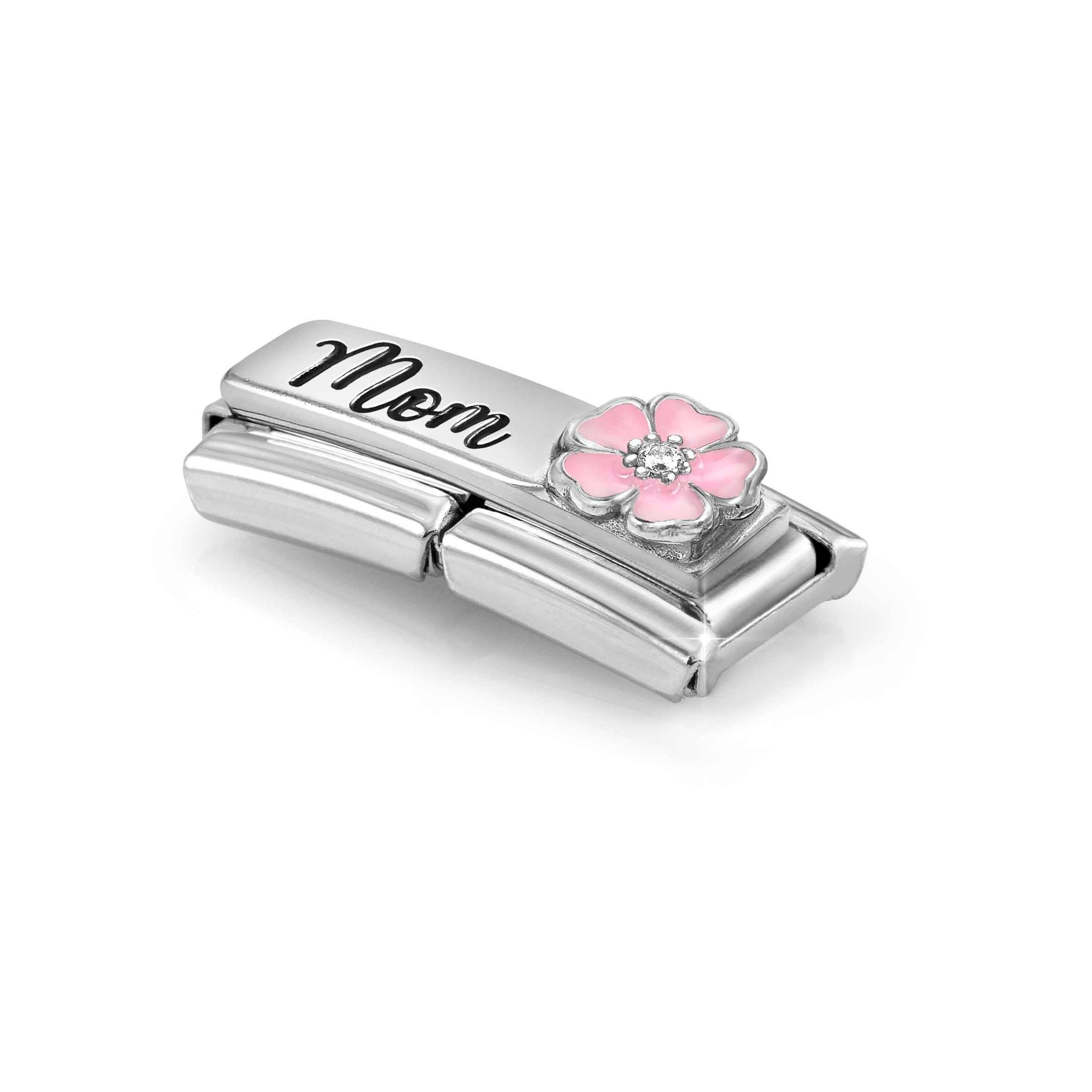 Nomination Composable Classic Double Charm Mom Blume - Edelstahl, Sterling Silber, Emaille – Ansicht 4