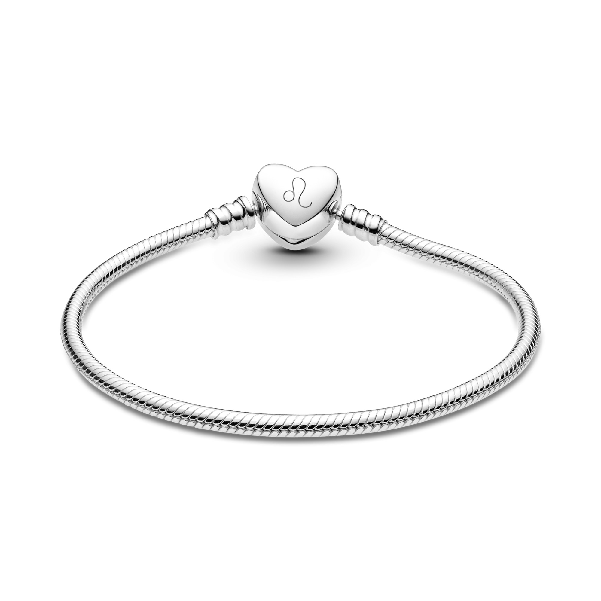 Pandora Armband - gewölbtes Herz als Verschluss - Silber – Ansicht 2
