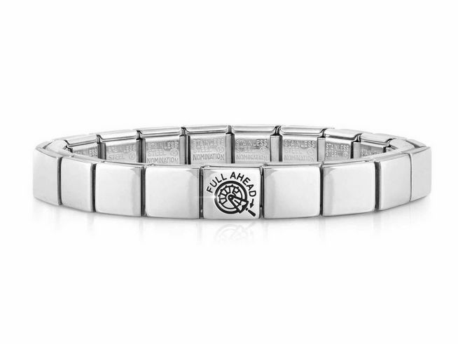 423910151-0 Edelstahl Armband von Nomination mit dem Namen Full Ahead, glänzende und robuste Glieder, modernes Design, perfekt für einen eleganten Look.