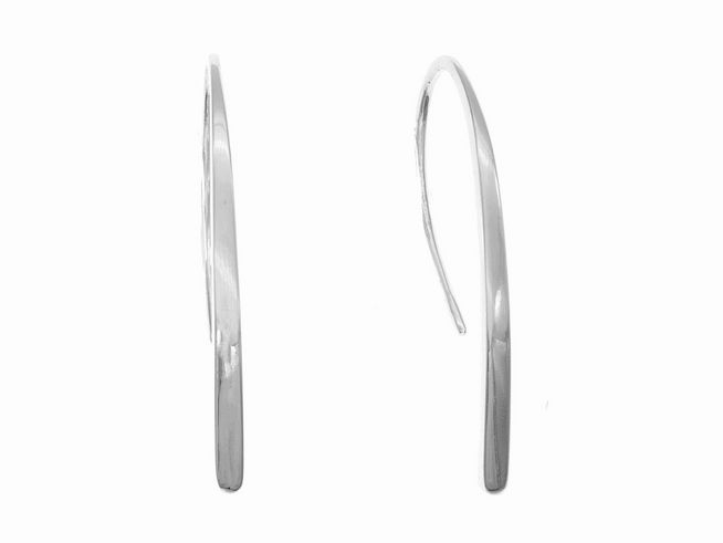 Elegante schlichte Ohrhänger aus Silber im Designerschmuck-Stil von Juwelier Harnisch, ohne Stein, mit einem minimalistischen und zeitlosen Look.