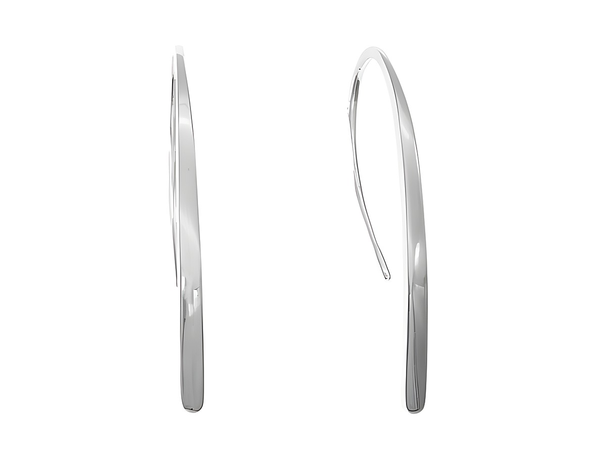 Elegante schlichte Ohrhänger aus Silber im Designerschmuck-Stil von Juwelier Harnisch, ohne Stein, mit einem minimalistischen und zeitlosen Look.