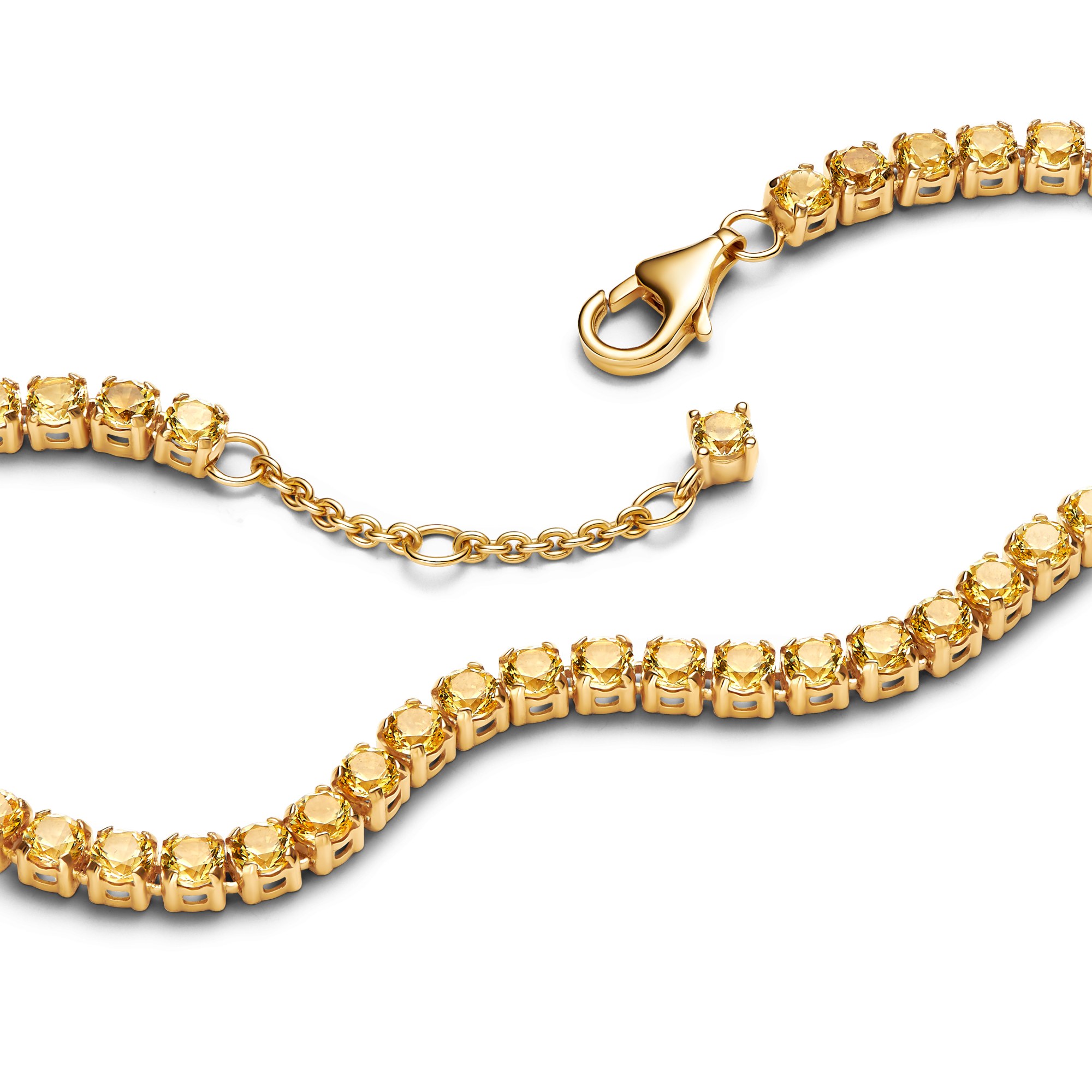 Pandora funkelndes gelbes Tennisarmband - Gelbgold Vergoldung – Ansicht 2