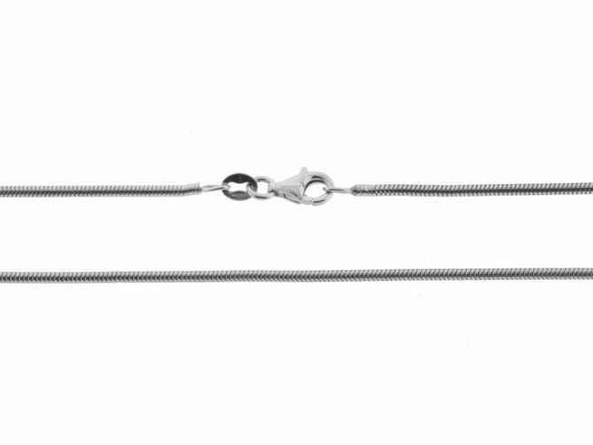 Elegante Schlangenkette aus Silber 925, rhodiniert, mit einem Verschluss, 60,5 cm lang, Hersteller Juwelier Harnisch, ideal für stilvolle Akzente.