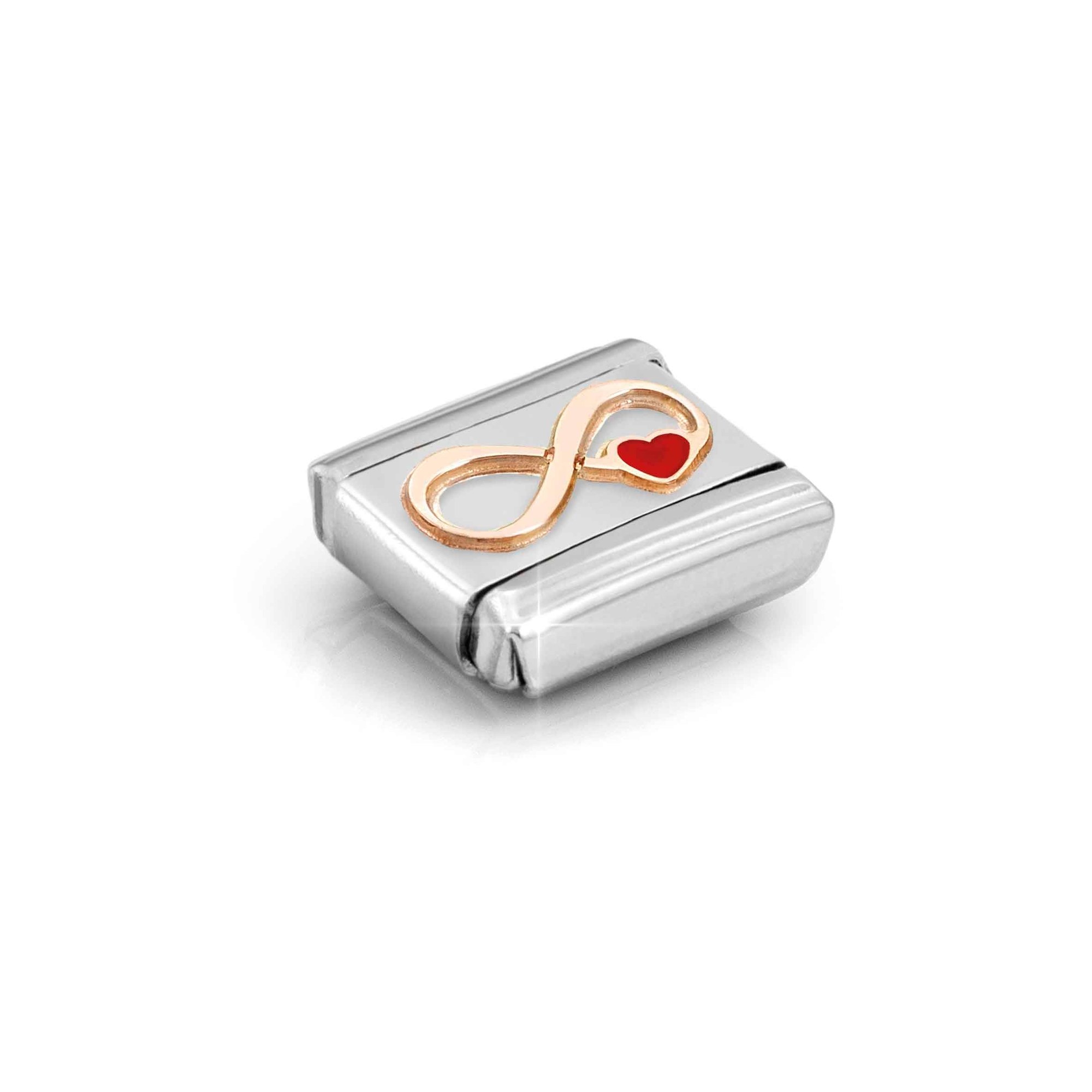 Nomination Composable Classic Charm Unendlichkeit mit Herz - Edelstahl, roségoldfarben, Emaille – Ansicht 4