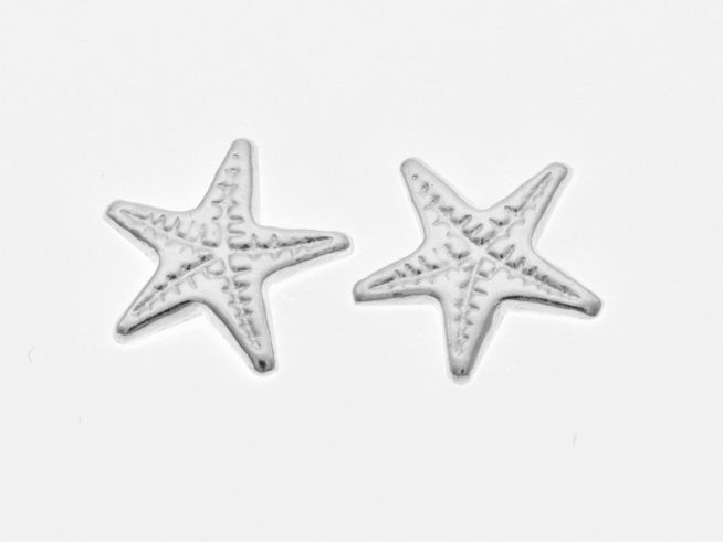 Ohrringe Seestern aus Silber 925, fabelhaft designte Ohrstecker ohne Stein, stilvoll und perfekt für den maritimen Look, Hersteller Juwelier Harnisch.