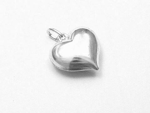 45359-0 Herz poliert - Weißgold Anhänger - Gold 585, Hersteller: Juwelier Harnisch, eleganter, glitzernder Herzanhänger, ideal als Geschenk oder persönlicher Schmuck.