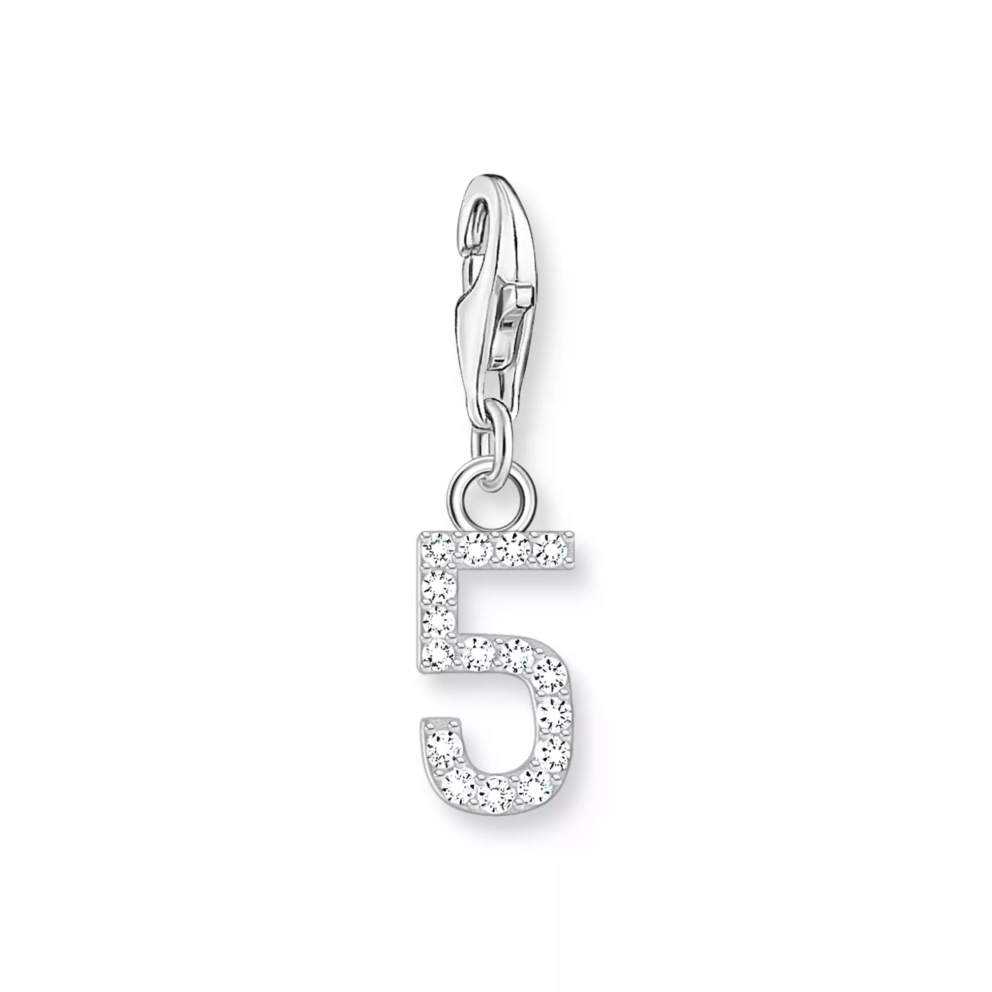 Thomas Sabo Charm-Anhänger - Zahl 5 - Silber & Zirkonia