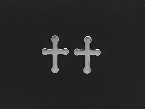 60836-0 Edelstahl Ohrringe in Kreuzform von Juwelier Harnisch, zeitlose Ohrstecker aus Edelstahl, stilvolles und elegantes Design für jeden Anlass.