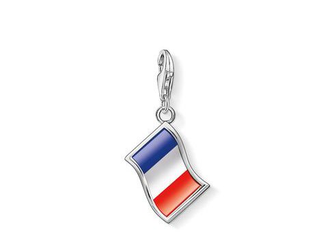 Charm von Thomas Sabo in Form der Flagge Frankreichs, mehrfarbige Emaille transparent, ideal für Ländercharms, detailreich und stilvoll gestaltet.
