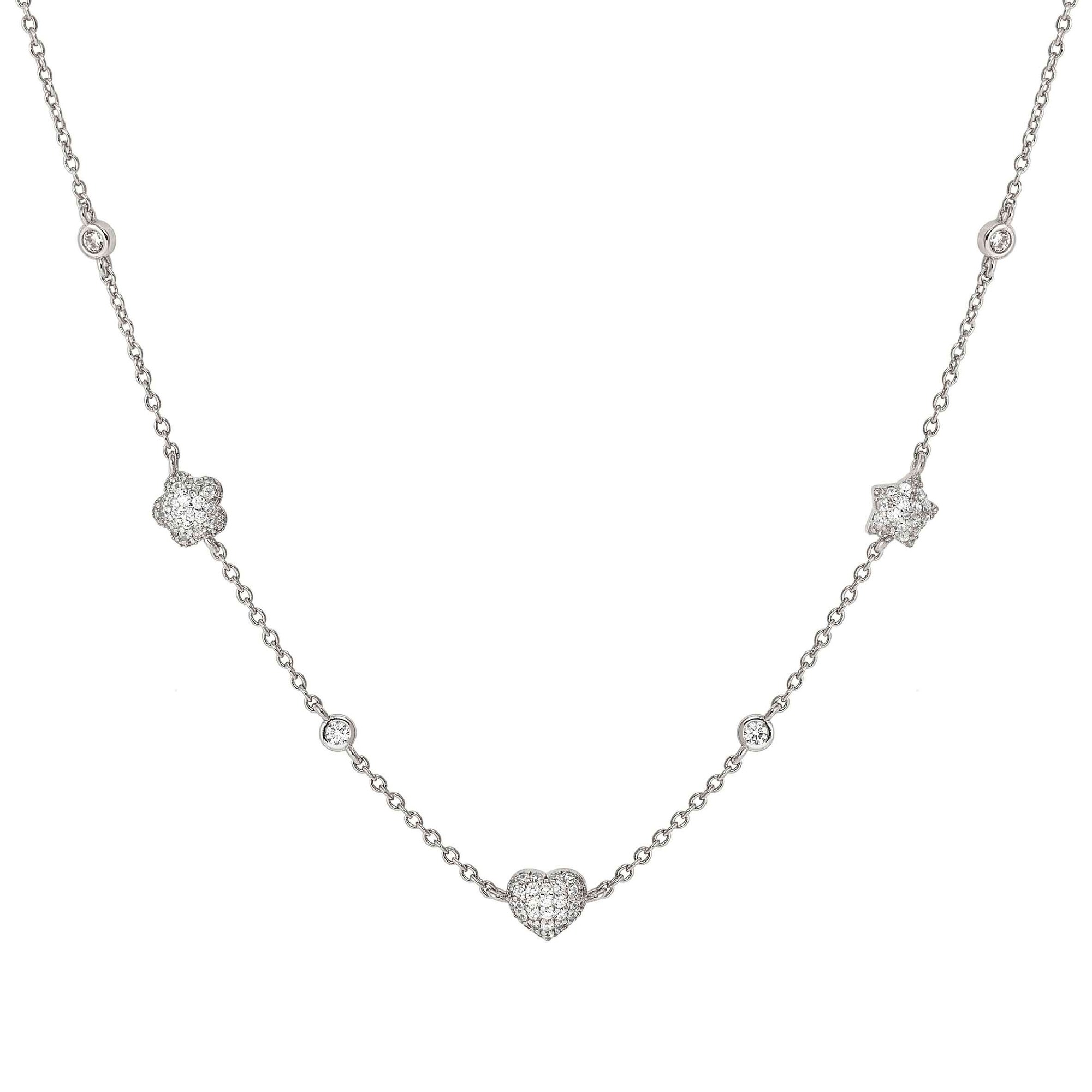 Nomination LIFEPOETRY Halskette aus Sterling Silber & Zirkonia in Pavé-Fassung besetzte Schmuckelemente - Symbol-Mix - rhodiniert – Ansicht 2