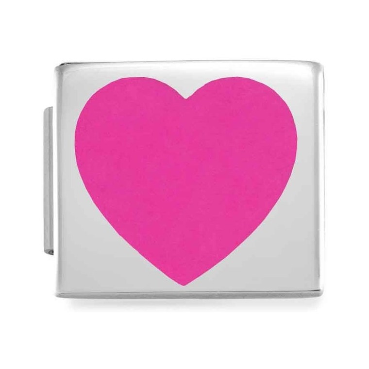 Nomination Classic GLAM Link Edelstahl mit Emaille - Herz - FUSCHIA