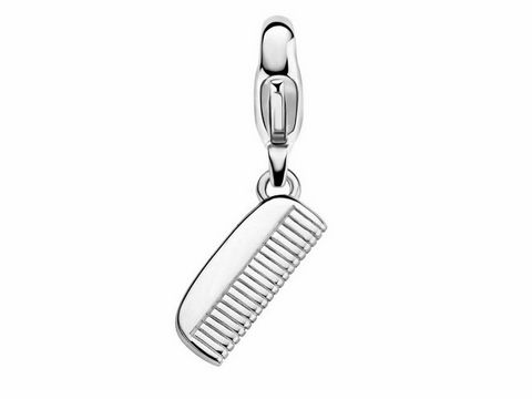 Silberner Kamm Charm von Ti Sento Gorgeous Locks 8220SI, elegantes Accessoire mit detaillierter Verarbeitung und einem glänzenden Finish, ideal zum Schmuckstyling.