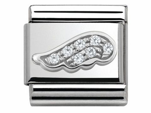 Edelstahlarmband mit Zirkonia-Steinen in Form eines klassischen Symbols. Das Design ist elegant und modern, geeignet für stilvolle Armbänder von Nomination.