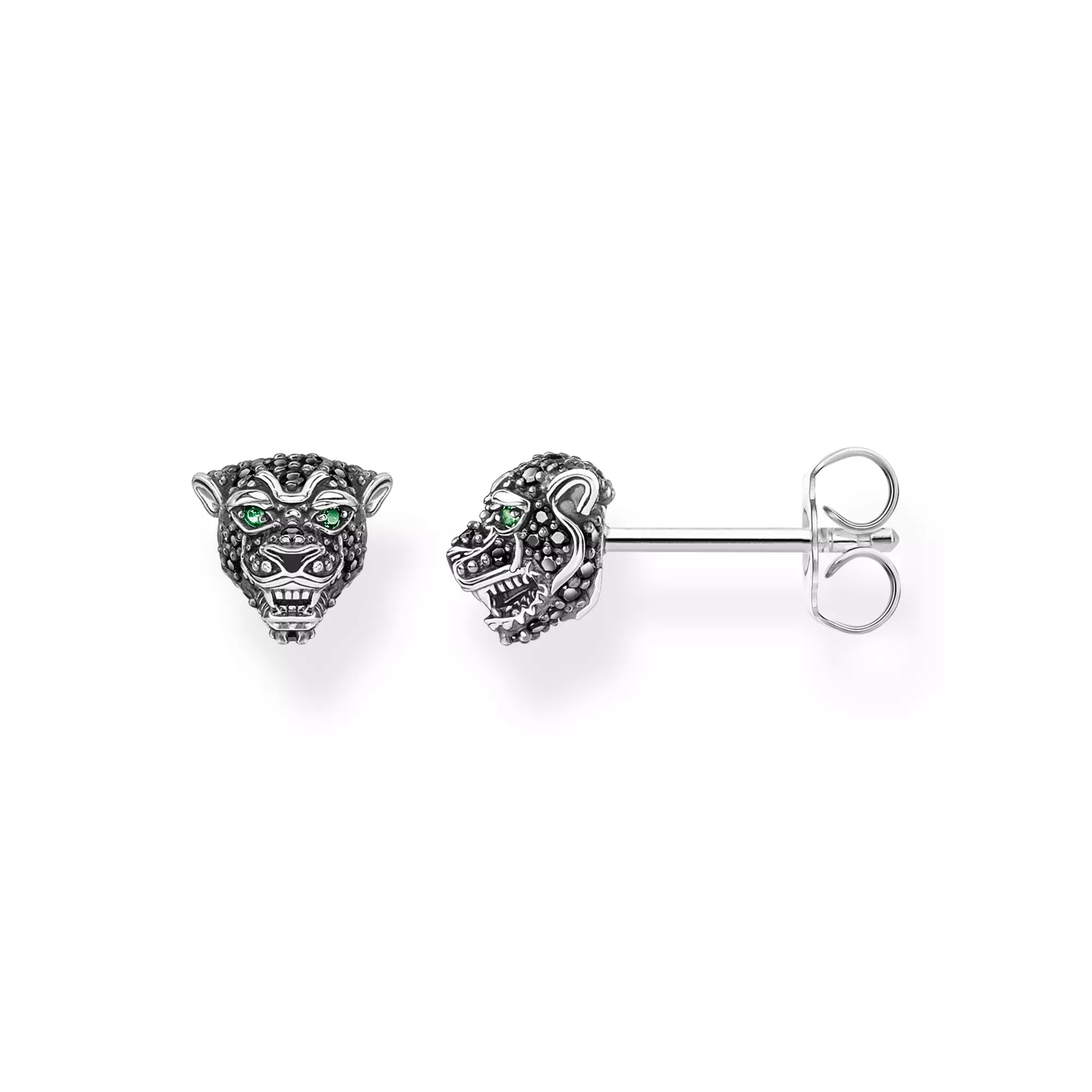Thomas Sabo Ohrstecker Black Cat – Silber