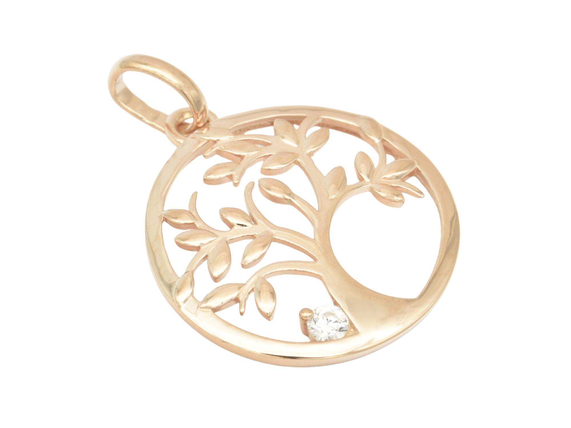 Anhänger Lebensbaum Familienbaum - Sterling Silber Roségold Verg. - Zirkonia