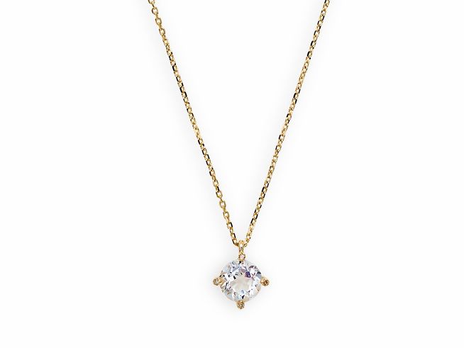 Gelbgoldene Karreekette XG4540G von Xenox aus 375 Gold mit einem funkelnden Anhänger, ideal für elegante Anlässe und als zeitloses Schmuckstück.