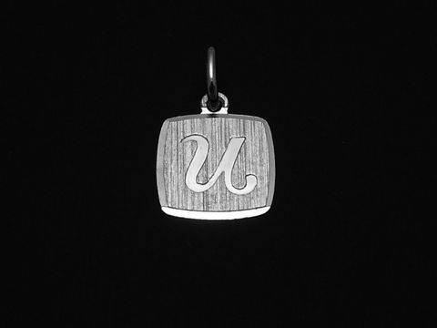 37665-0 Buchstabe U Anhänger aus Sterling Silber rhodiniert und mattiert, Hersteller Juwelier Harnisch, stilvolles Design, ideal als persönliches Schmuckstück.