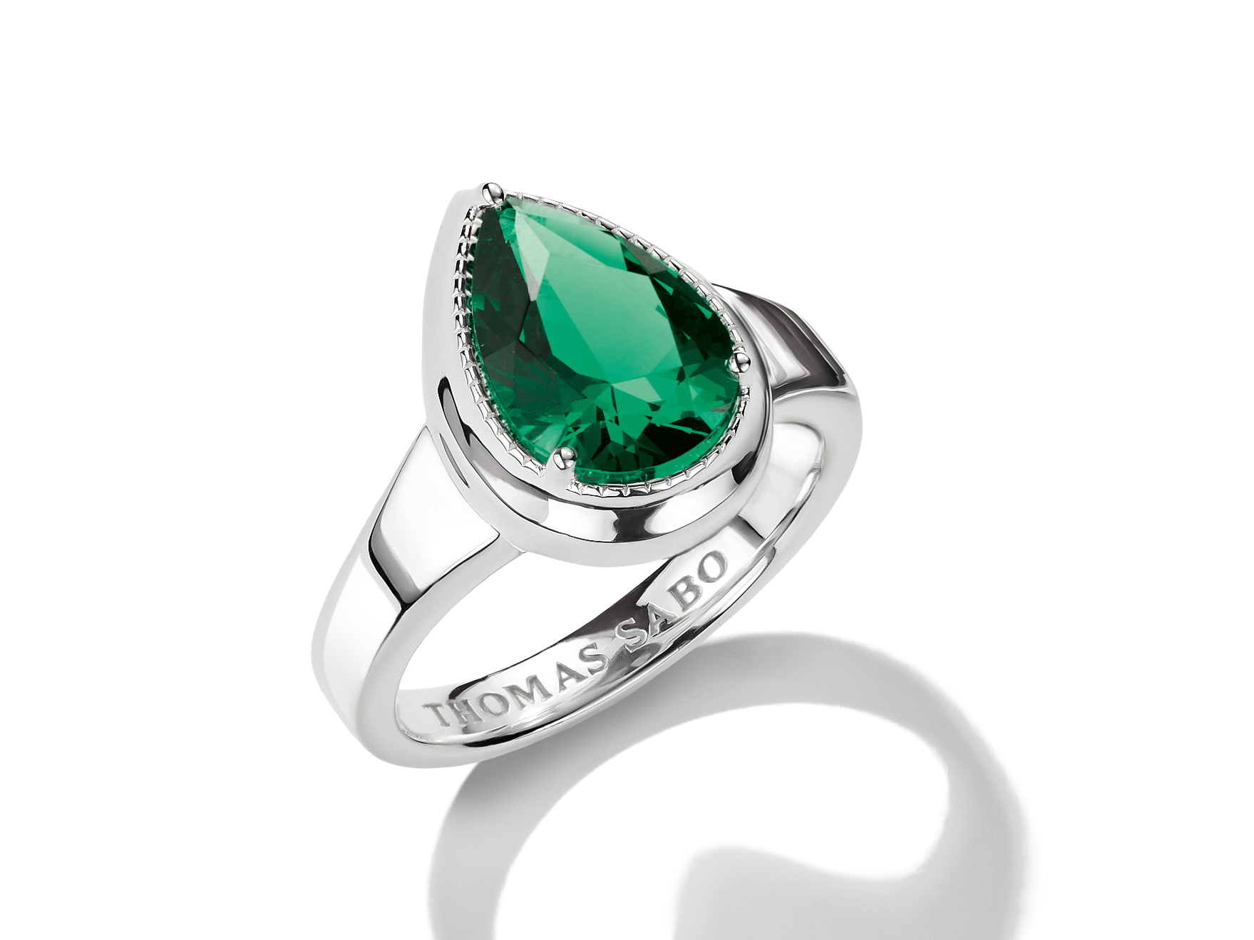 Thomas Sabo TR2522-699-6-54 ELYNDRA Ring - Silber & Keramik Stein - Grün - Gr. 54
