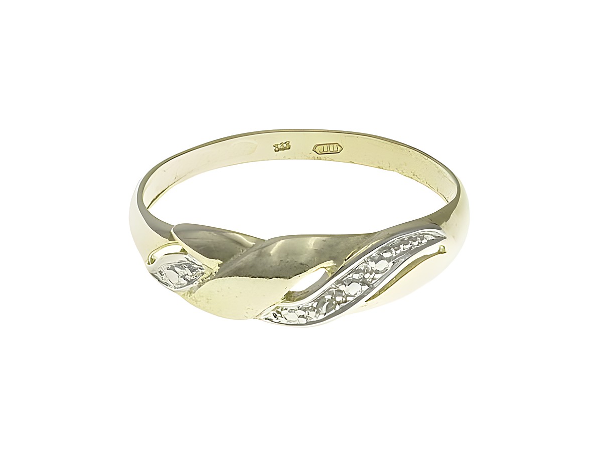 Ring Gold 333 poliert elegant Größe 56 vom Hersteller Juwelier Harnisch mit geschwungenem Design und funkelnden Akzenten, bis Größe 56/18.