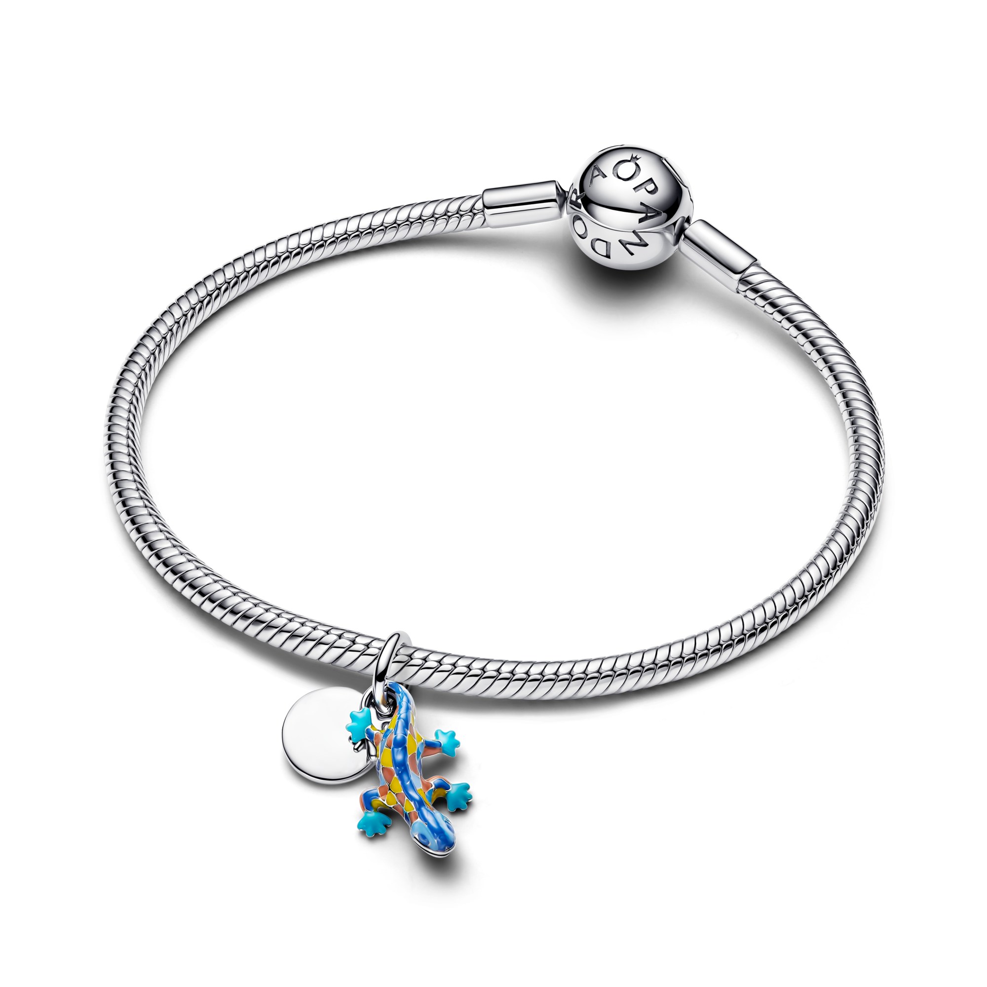 Pandora Salamander & runder Anhänger Charm-Anhänger - Sterling Silber – Ansicht 3
