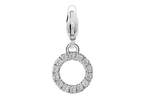 Der charm aus der Kollektion Glitzer-Traum von Ti Sento ist ein funkelnder, runder Anhänger aus Silber, der mit glitzernden Steinen verziert ist und eine elegante Ausstrahlung besitzt.