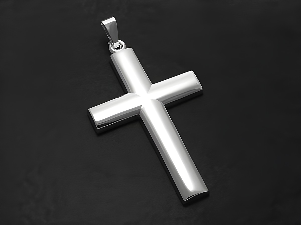 Kreuz Anhänger aus Sterling Silber, poliert und klassisch, gefertigt von Juwelier Harnisch, schlichtes Design ideal für jeden Anlass.
