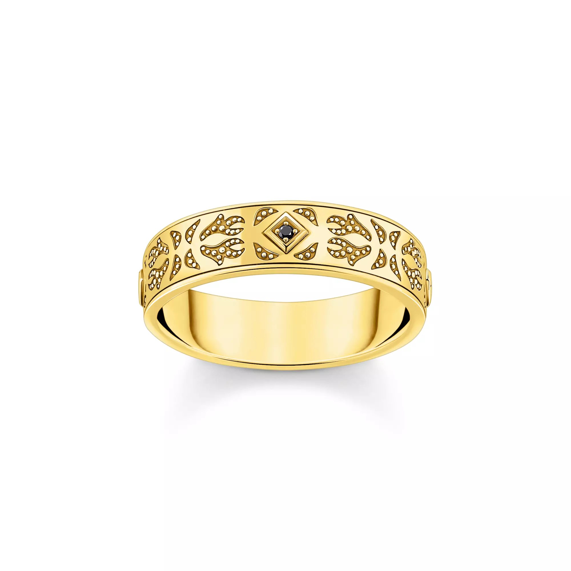 Thomas Sabo Ring - Rebel Wolf Ring - Silber Gelbgold verg. & Zirkonia