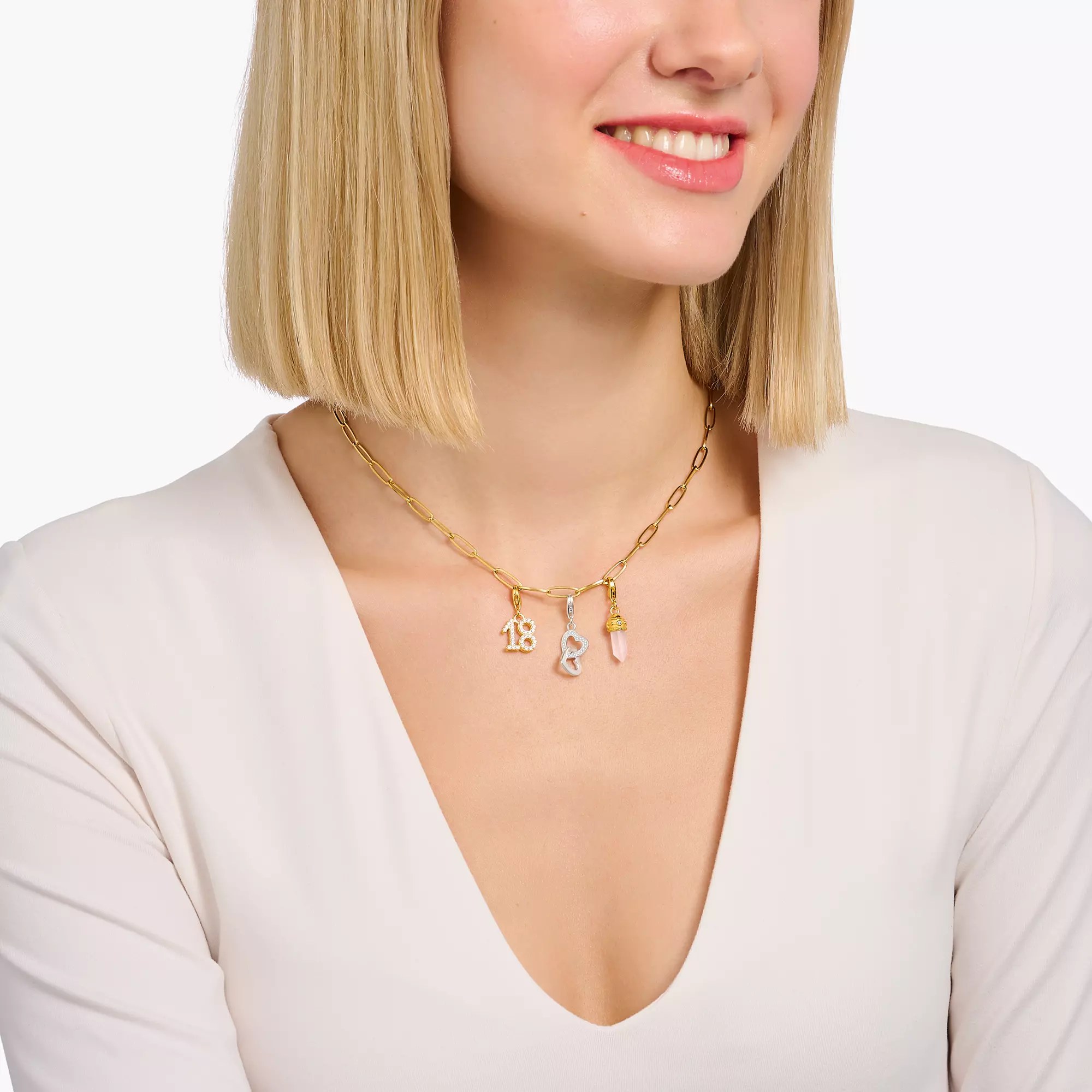 Thomas Sabo Herz - charms Anhänger - Silber + Zirkonia – Ansicht 3