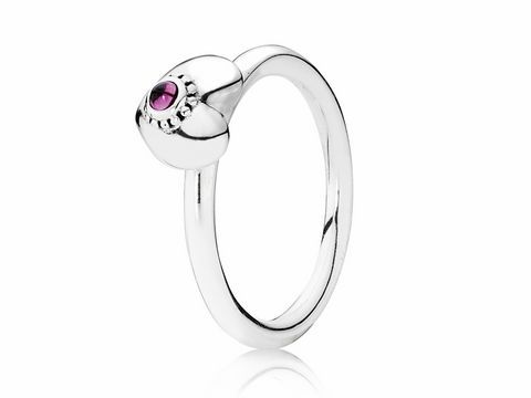 PANDORA Ring 190853RHL-58 - Herz mit Rhodolith - Gr. 58 - Silber