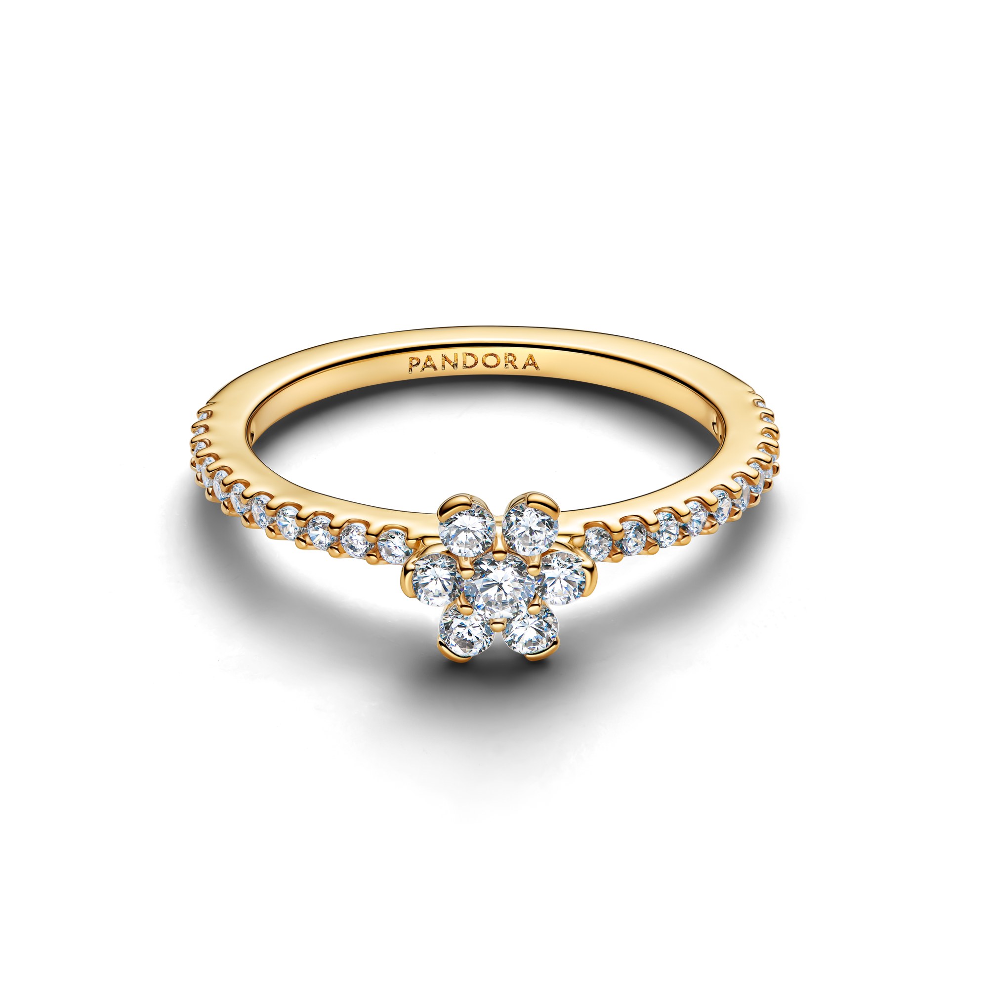 Pandora Funkelnde Blume Ring - Gelbgold Vergoldung - Zirkonia – Ansicht 2
