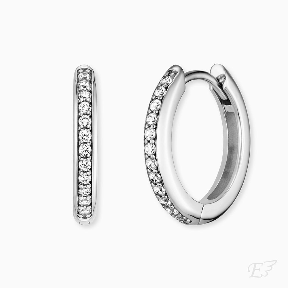 Engelsrufer BASIC Creole Lola mit Zirkonia - Silber rhodiniert 16 mm – Ansicht 2