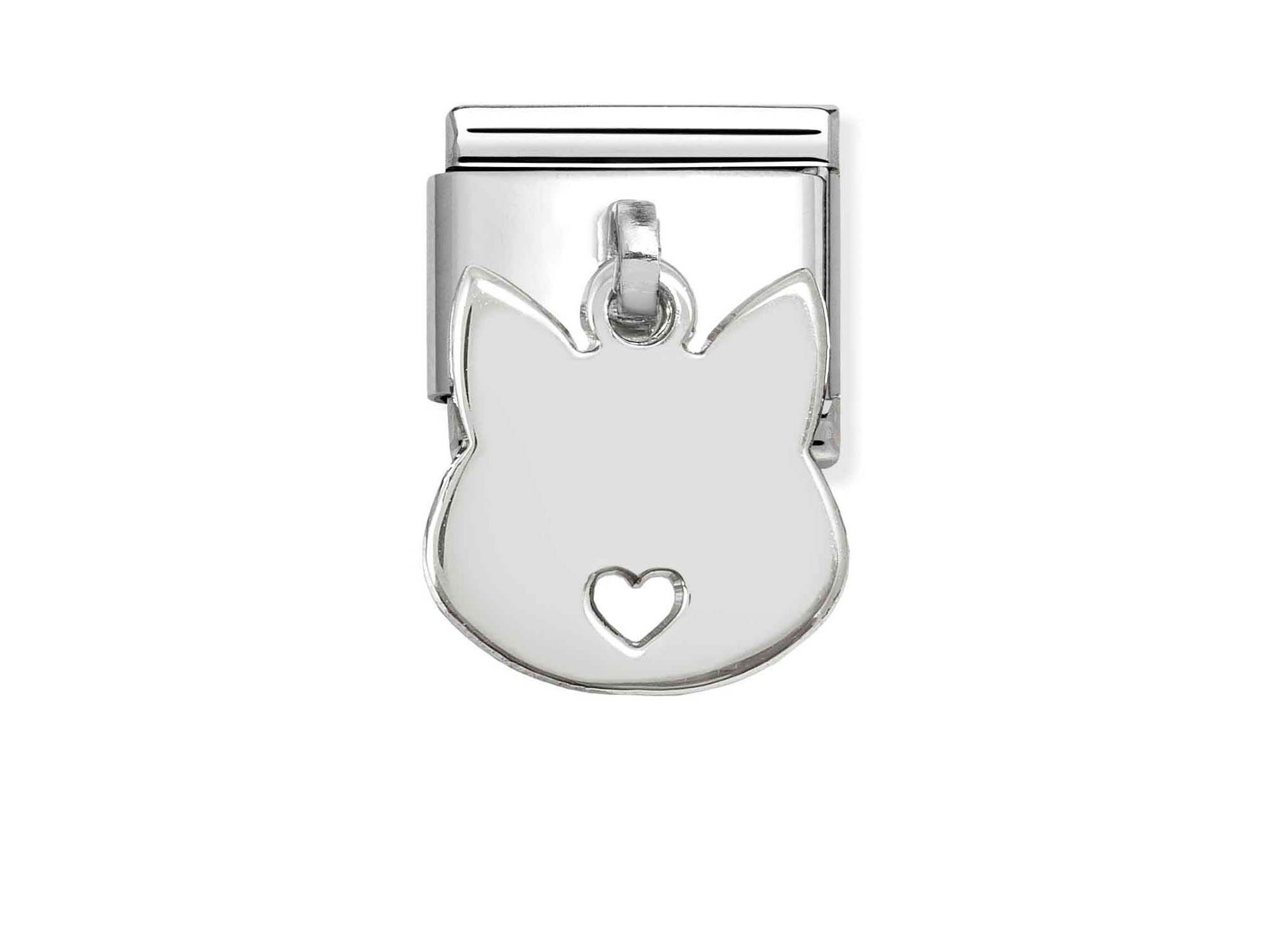 Sterling Silber Charm in Form einer Katze mit Herzdetails, Hersteller Pandora, ideal für Tierliebhaber und als Teil der neuen Kollektion.