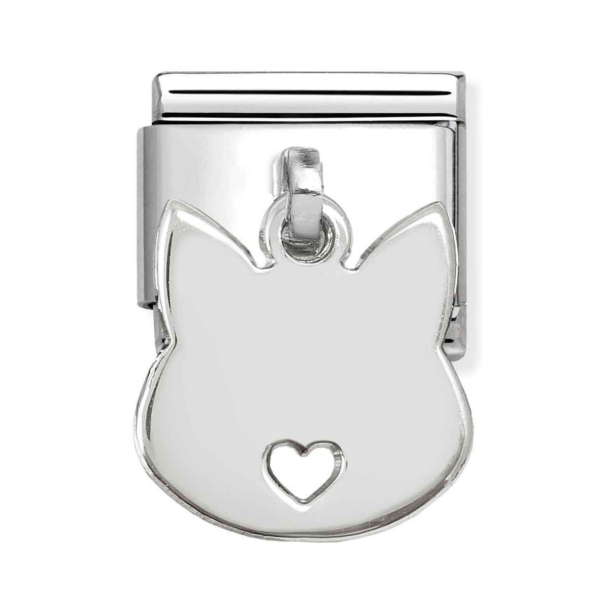 Sterling Silber Charm in Form einer Katze mit Herzdetails, Hersteller Pandora, ideal für Tierliebhaber und als Teil der neuen Kollektion.