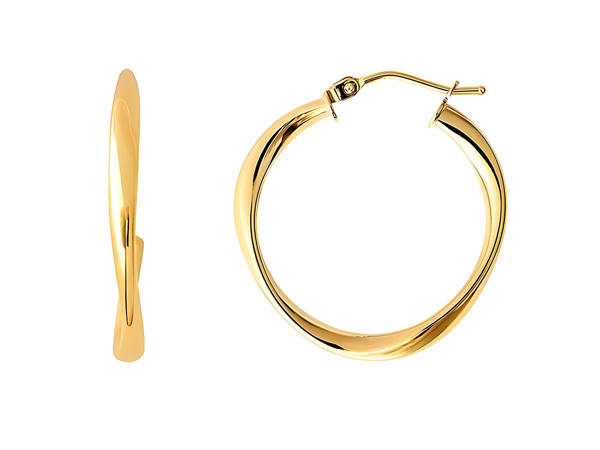 Xenox XG14K6031G Gelbgold 585 Creolen, poliert, eleganter Ohrschmuck aus echtem Gold, der zeitloses Design und hochwertige Verarbeitung vereint. Ideal für jedes Outfit.