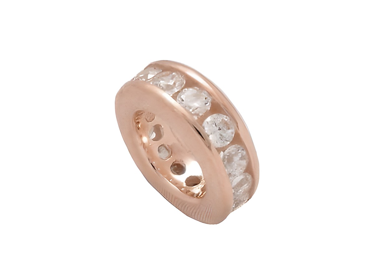 Süßer filigraner Memorie Taufring aus 925 Sterling Silber, rosé vergoldet, mit funkelnden Zirkonia-Steinen, hergestellt von Juwelier Harnisch, ideal als besondere Erinnerung.