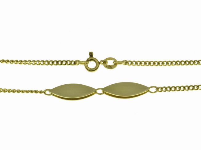 Armband aus Gelbgold 333 mit einer Länge von 18,5 cm, featuring einen ellipsenförmigen Mittelteil, Hersteller Juwelier Harnisch, Gold 333.