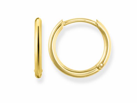 Klein vergoldete Creolen von Thomas Sabo mit einem Durchmesser von 1,5 cm, elegant und zeitlos im Design, ideal für den täglichen Gebrauch oder festliche Anlässe.